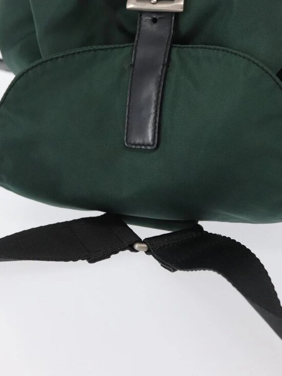 PRADA Backpack Nylon Green Silver Auth ki6395 main image 13